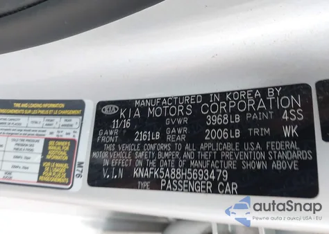 2017 Kia Forte Lx z USA, uszkodzony, nr VIN KNAFK5A88H5693479